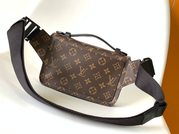 LV S Lock Sling Bag 21cm Brown Purple Monogram Macassar Canvas