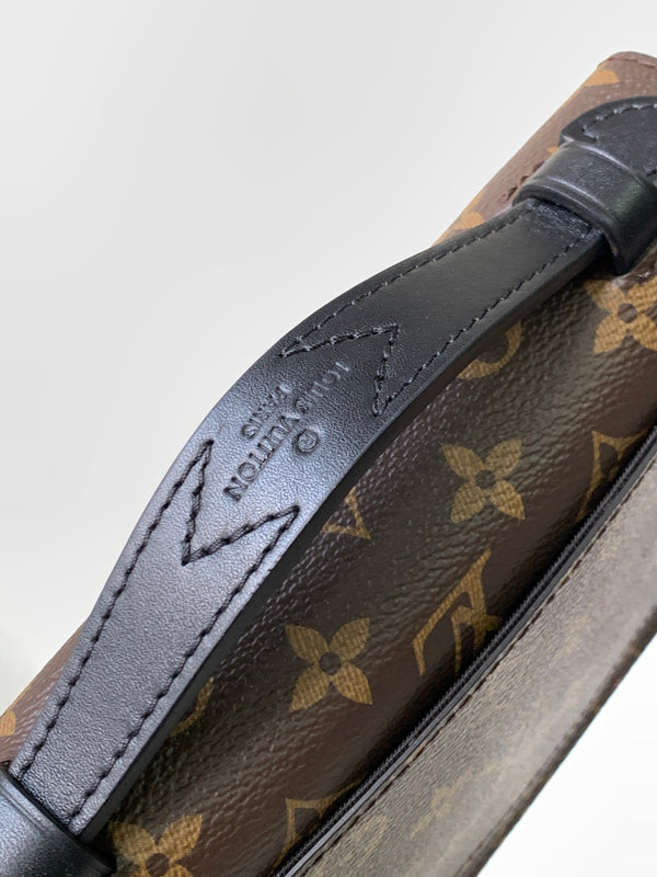 LV S Lock Sling Bag 21cm Brown Purple Monogram Macassar Canvas