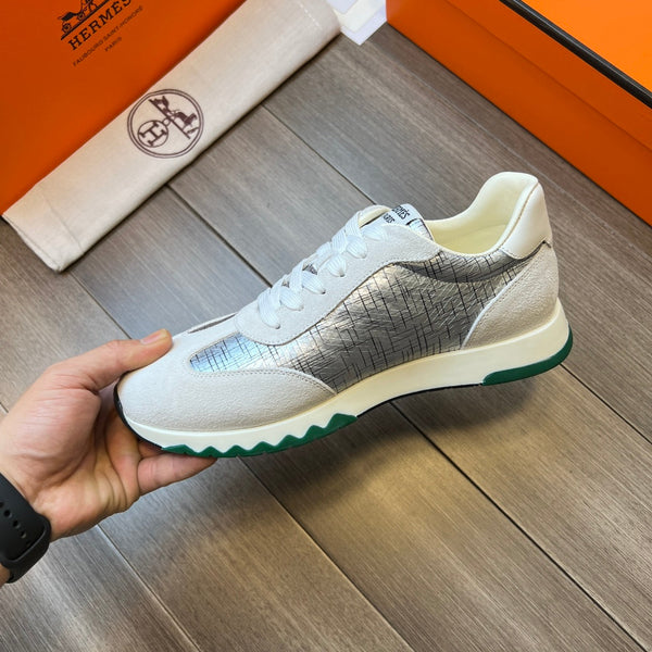 SNEAKER HM TRAIL IN TELA ARGENTO E GRIGIO CHIARO