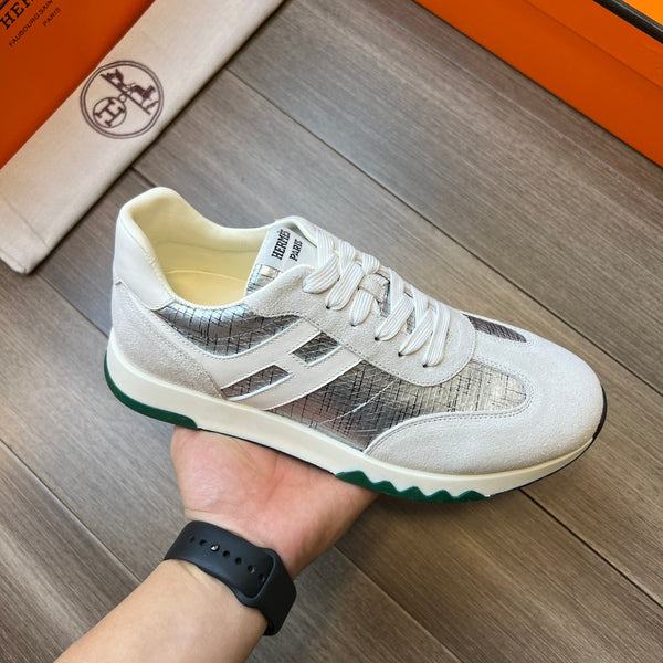 SNEAKER HM TRAIL IN TELA ARGENTO E GRIGIO CHIARO