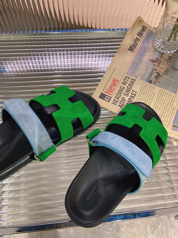 SANDALO CYPRUS VERDE MISTO CAMOSCIO BLU