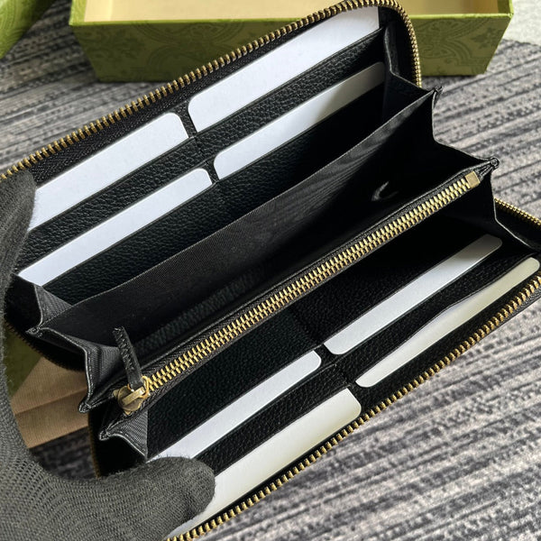 PORTAFOGLIO GG MARMONT 19 CON ZIP IN PELLE DI VITELLO NERA