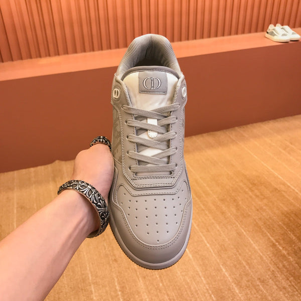 CD B27 LOW-TOP SNEAKER CREAM GREY MESH CALFSKIN