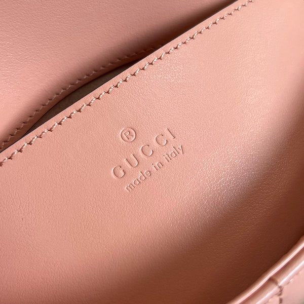 BORSA CLASSICA GG MARMONT MINI 21 IN PELLE DI VITELLO ROSA PESCA