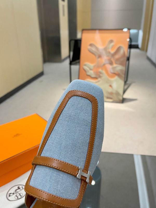 GRUPPO MULE TAWNY MIX SKY LAMBSKIN