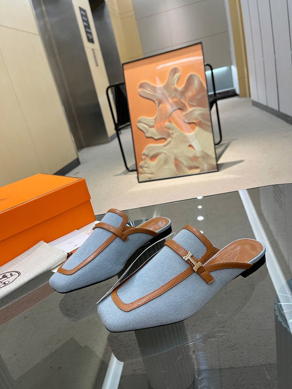 GRUPPO MULE TAWNY MIX SKY LAMBSKIN