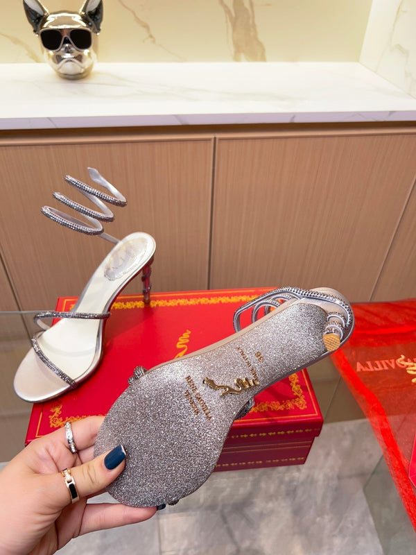 RC Heavy Industry Snake-Shape Silver Silk Creole Rhinestones 251007