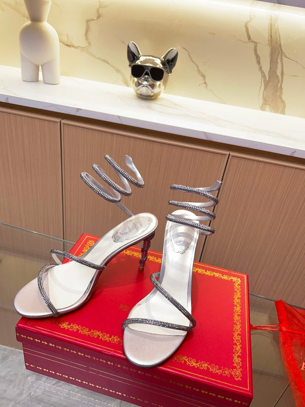 RC Heavy Industry Snake-Shape Silver Silk Creole Rhinestones 251007