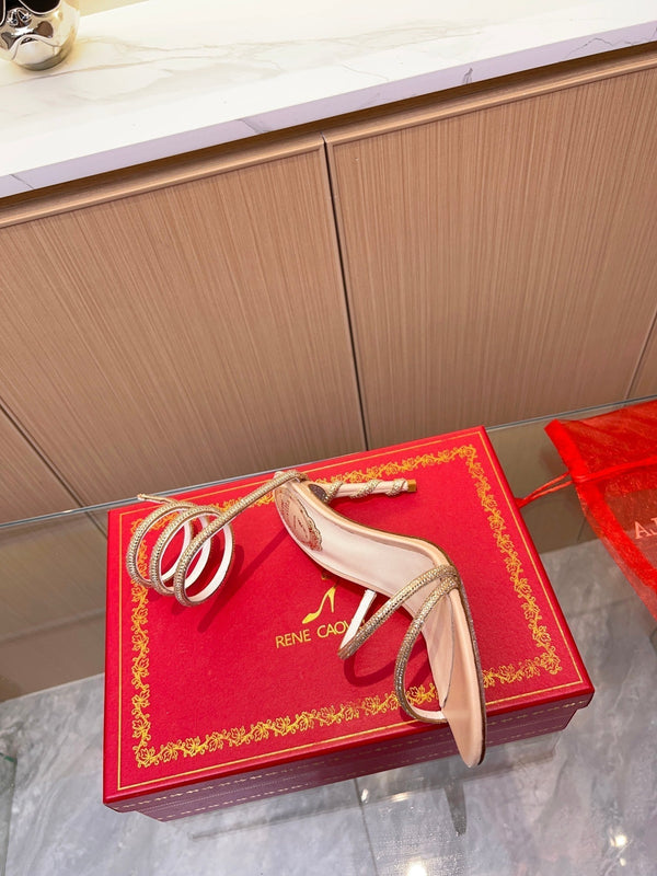 RC Heavy Industry Snake-Shape Pink Gold Silk Creole Rhinestones 251008