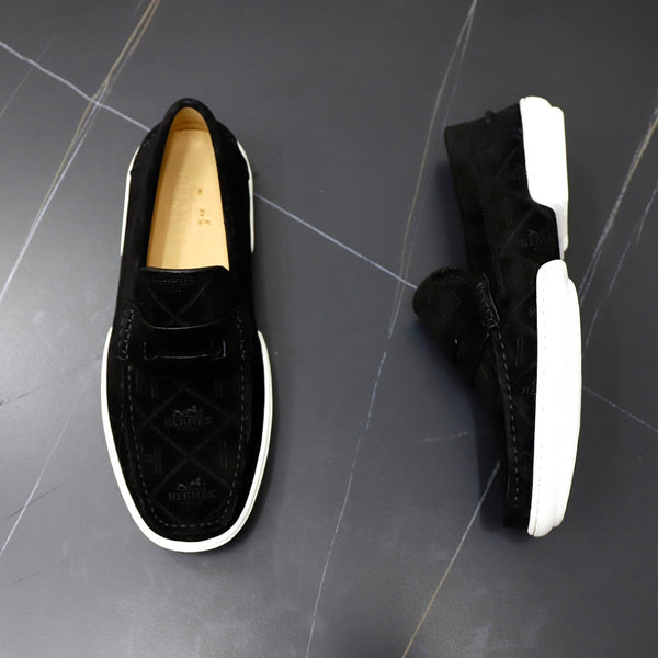 MOCASSINO HM GUILLAUME IN CAMOSCIO NERO