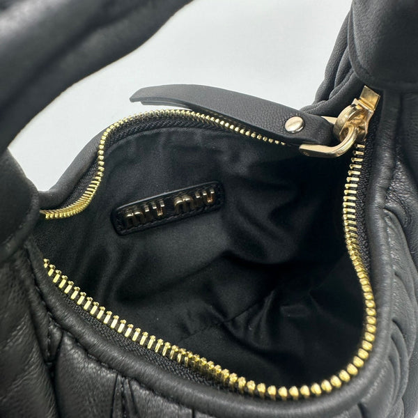 MINI HOBO 17 BAG IN BLACK LAMBSKIN