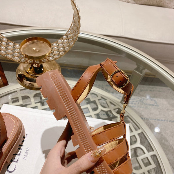 CL Clea Triomphe Gladiator Sandal 40mm Tan Calfskin 600377