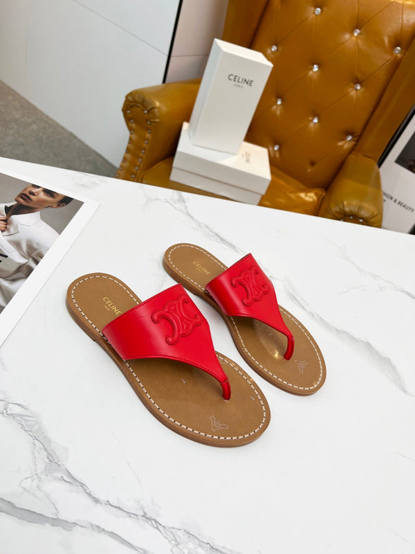 CIABATTA INFRADITO IN PELLE DI VITELLO ROSSO CILIEGIA