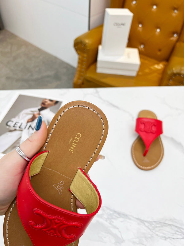 CIABATTA INFRADITO IN PELLE DI VITELLO ROSSO CILIEGIA