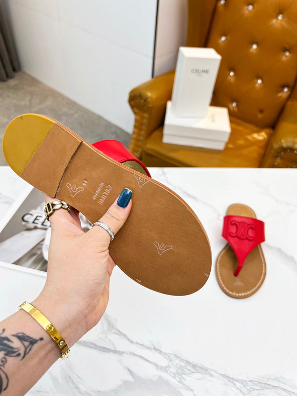 CIABATTA INFRADITO IN PELLE DI VITELLO ROSSO CILIEGIA