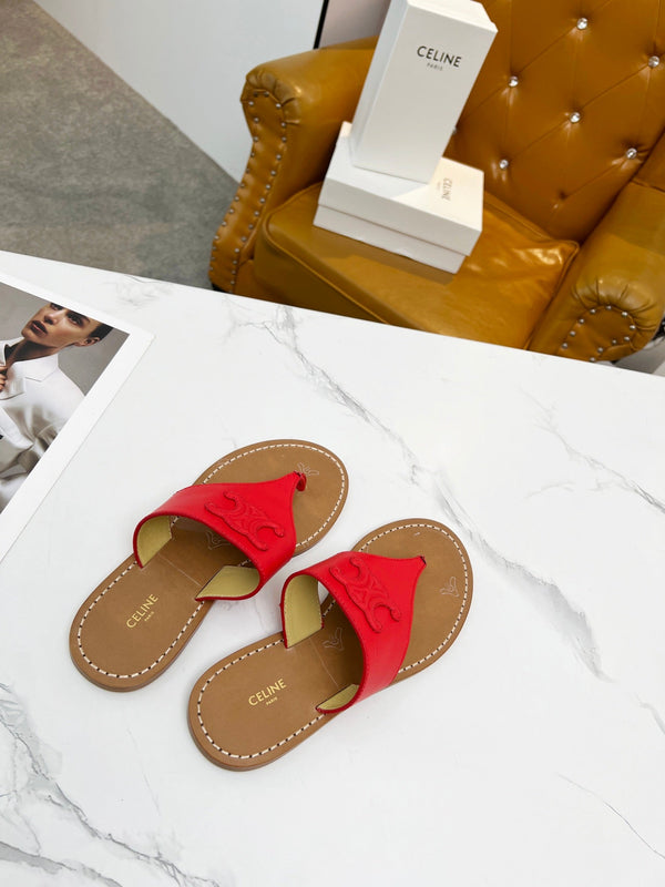 CIABATTA INFRADITO IN PELLE DI VITELLO ROSSO CILIEGIA