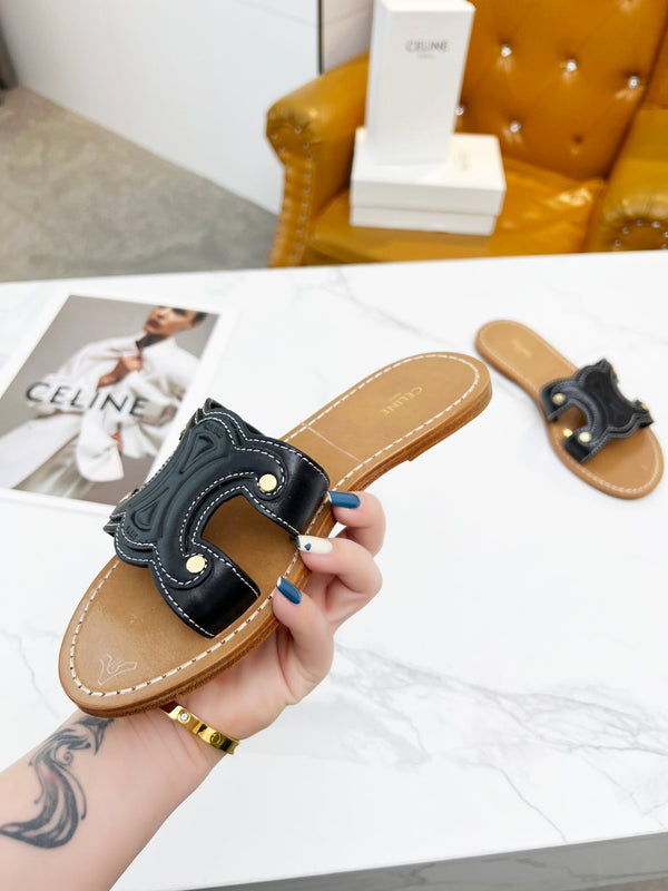 CIABATTA TRIOMPHE IN PELLE DI VITELLO NERA