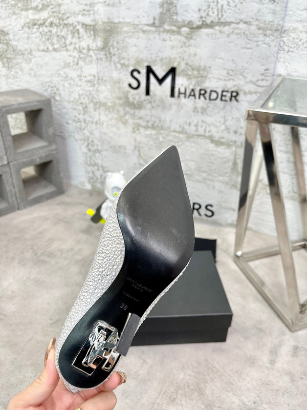 SL OPYUM BASIC TACCO ALTO ARGENTO CRISTALLO RASO