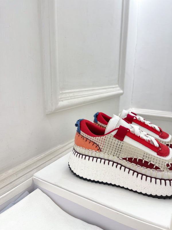 SNEAKER CHLOÉ NAMA IN TESSUTO SPECIALE COLORATO ROSSO CILIEGIA