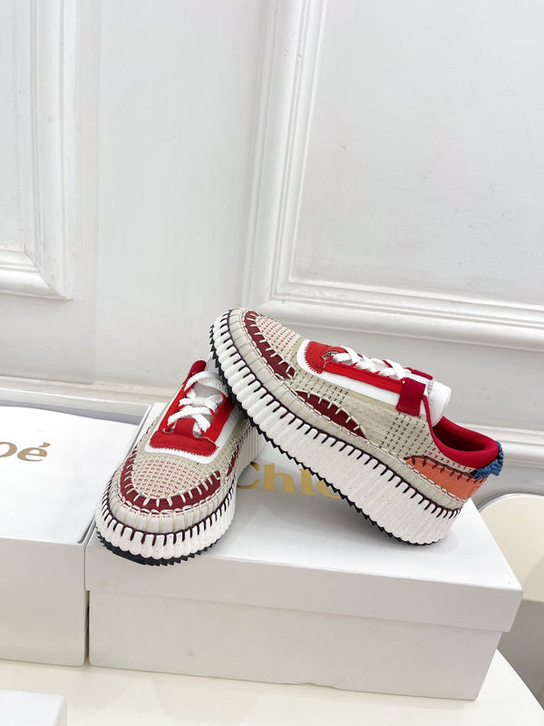 SNEAKER CHLOÉ NAMA IN TESSUTO SPECIALE COLORATO ROSSO CILIEGIA