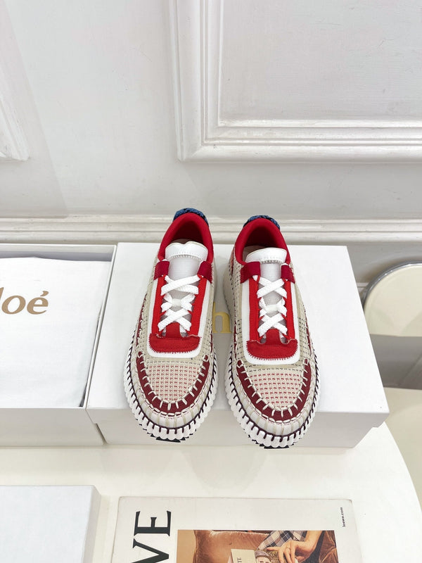 SNEAKER CHLOÉ NAMA IN TESSUTO SPECIALE COLORATO ROSSO CILIEGIA