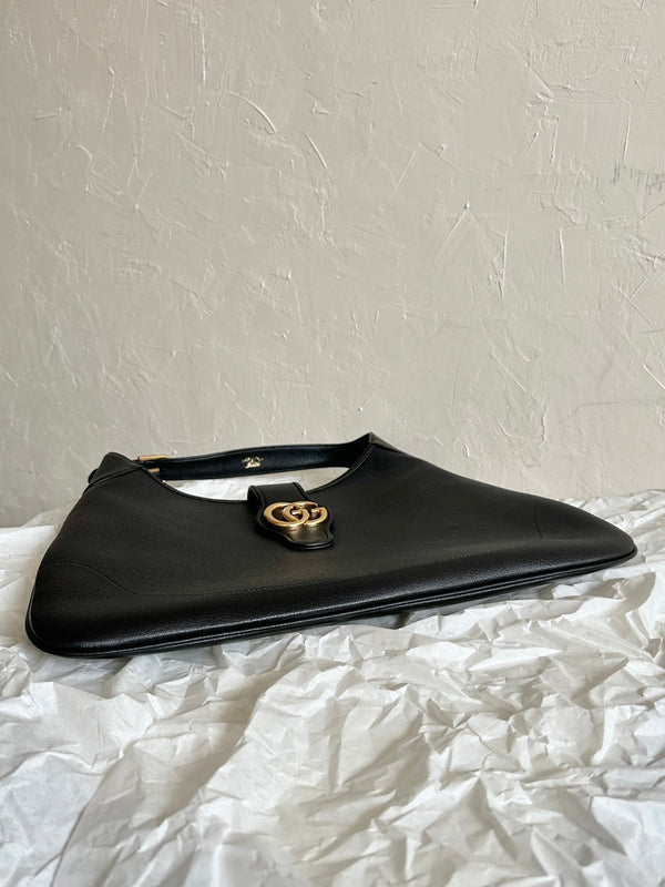 BORSA A SPALLA APHRODITE LARGE 47 IN PELLE DI VITELLO NERA