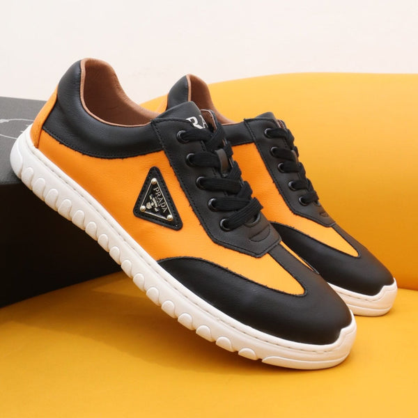 PRA SNEAKER IN BLACK MIX AMBER YELLOW SHEEPSKIN