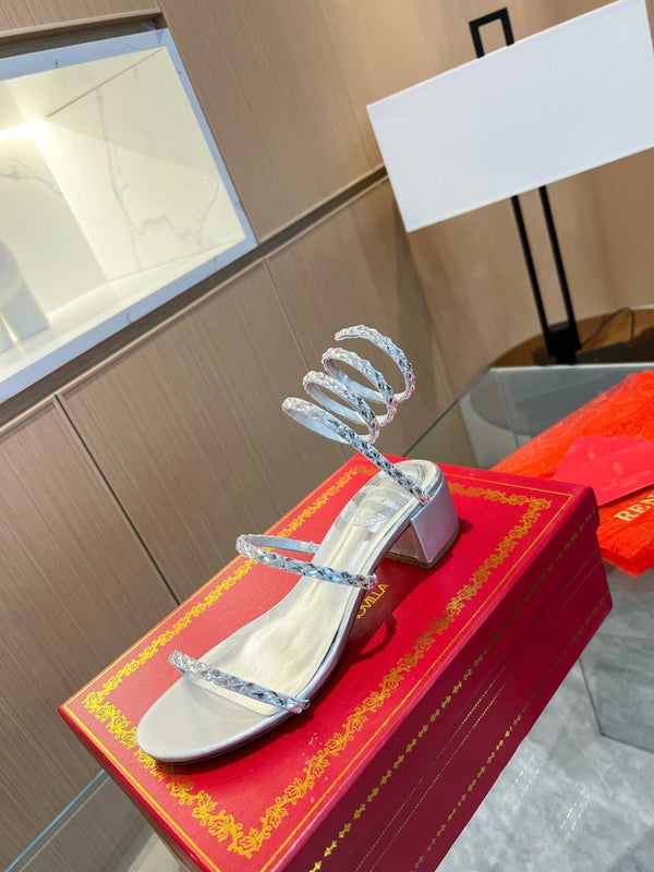 RC Diamond Sandals Sliver Silk Creole Glass Diamond 341984