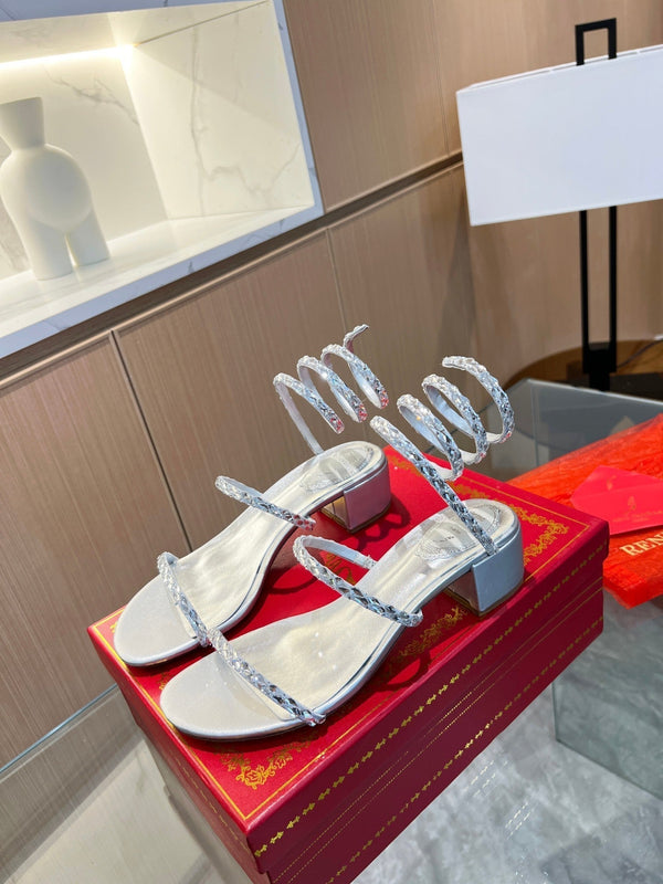 RC Diamond Sandals Sliver Silk Creole Glass Diamond 341984