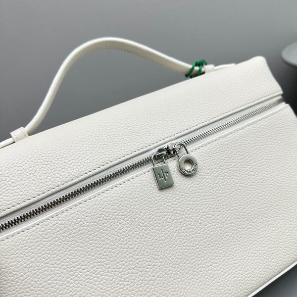 Extra Pocket L27 Borsa in pelle di mucca bianca