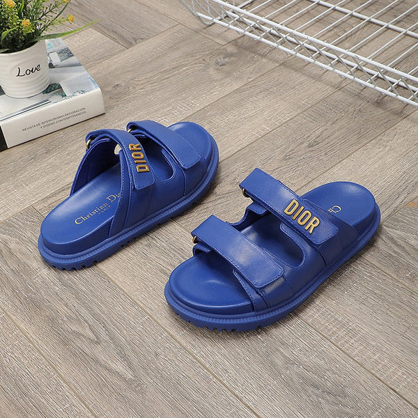 cd dioract dad sandal mule blue lambskin