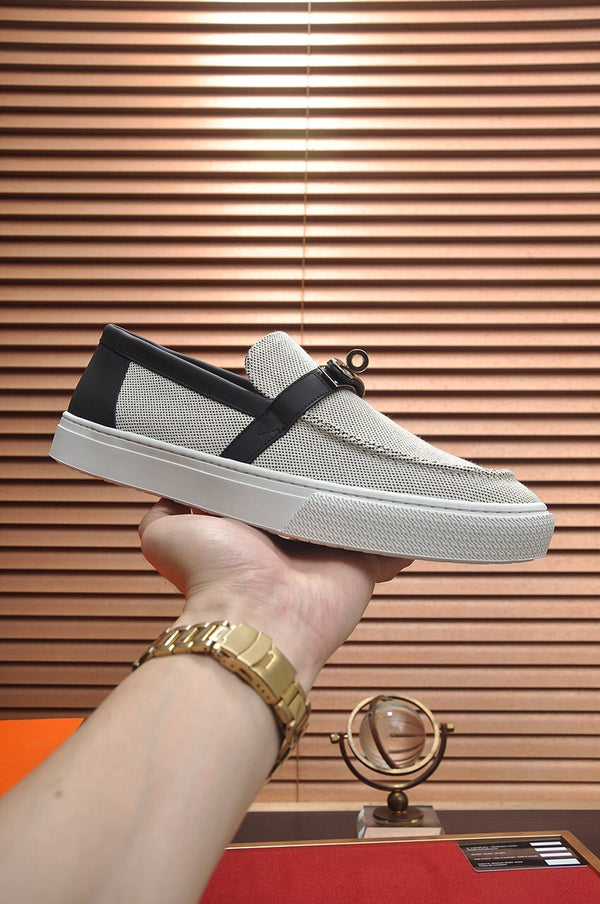 HM GAME SLIP-ON SNEAKER BLACK PLUM DENIM