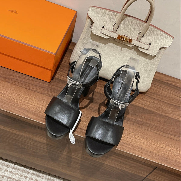 SANDALO GLAM 110 NERO IN PELLE DI AGNELLO