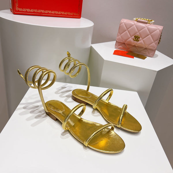 Juniper 15mm Gold Metallic Sheepskin Sandal 108364