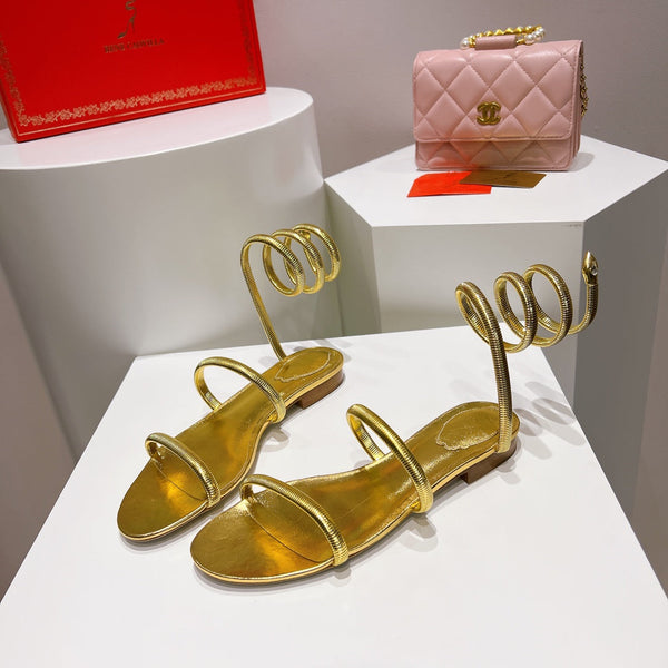 Juniper 15mm Gold Metallic Sheepskin Sandal 108364