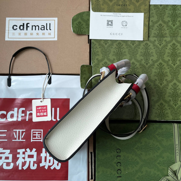 Gucci Diana Bamboo Mini Tote Bag Off-white Lambskin 240106