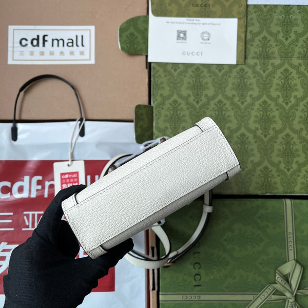 Gucci Diana Bamboo Mini Tote Bag Off-white Lambskin 240106