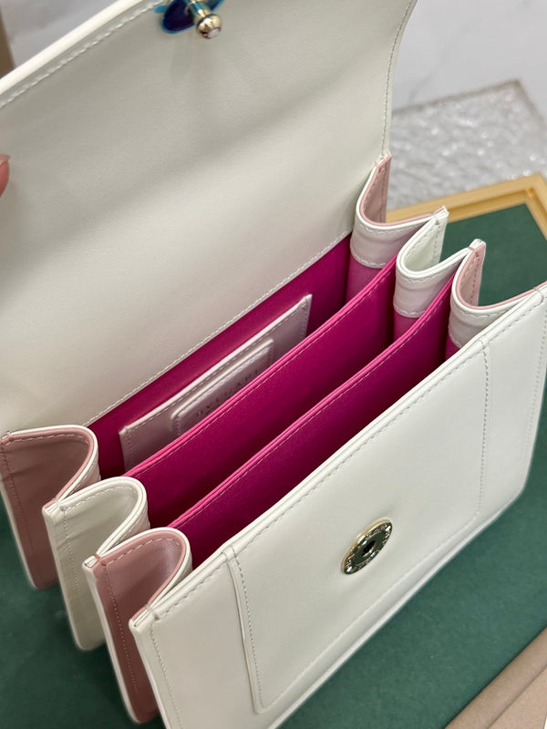 BVL Serpenti Forever Top Handle Bag 18cm White Calfskin GHW 188604