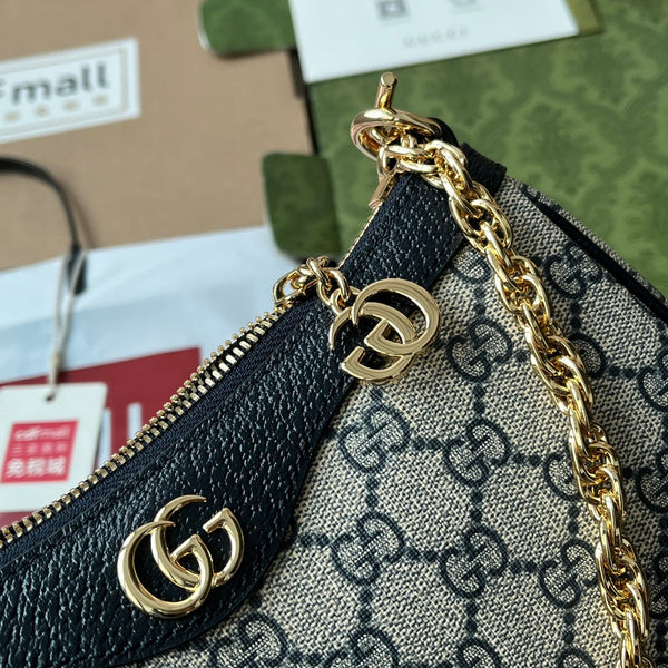 Gucci Ophidia Bag Blue Beige Leather Canvas 239801