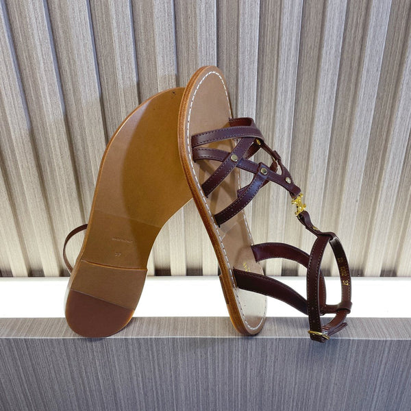 cl roman sandal brown calfskin