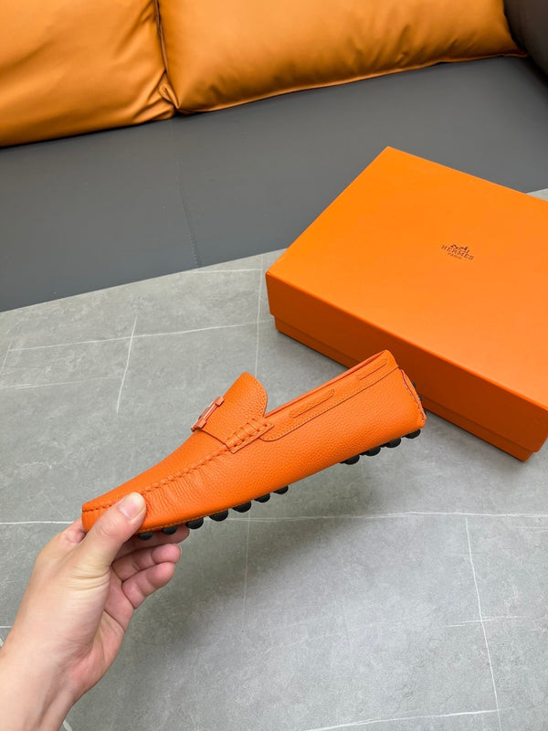 MOCASSINO HM H-LOGO IN PELLE DI VITELLO TIGRE