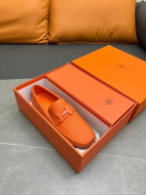 MOCASSINO HM H-LOGO IN PELLE DI VITELLO TIGRE