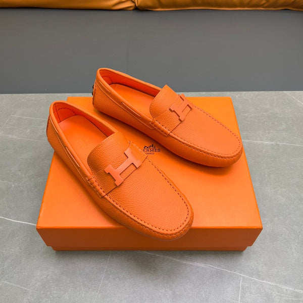 MOCASSINO HM H-LOGO IN PELLE DI VITELLO TIGRE