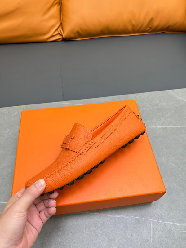 MOCASSINO HM H-LOGO IN PELLE DI VITELLO TIGRE