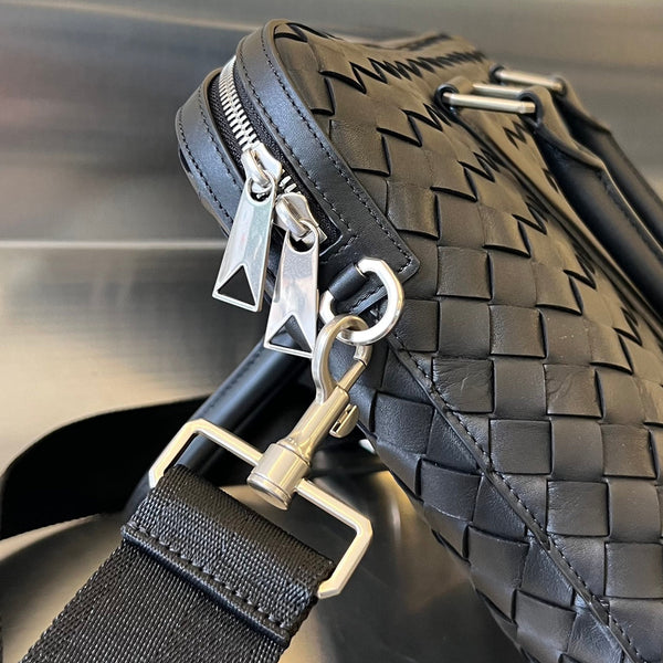 CARTELLA SLIM INTRECCIATO 36 PELLE DI VITELLO NERA