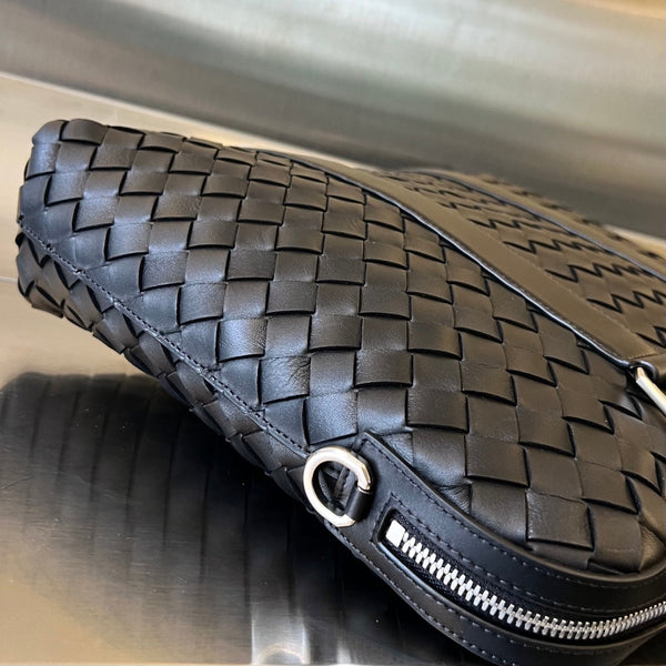 CARTELLA SLIM INTRECCIATO 36 PELLE DI VITELLO NERA