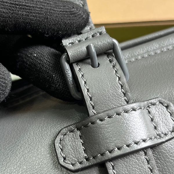 BORSA DA VIAGGIO GG SMALL 28 IN PELLE DI VITELLO SOLF NERA