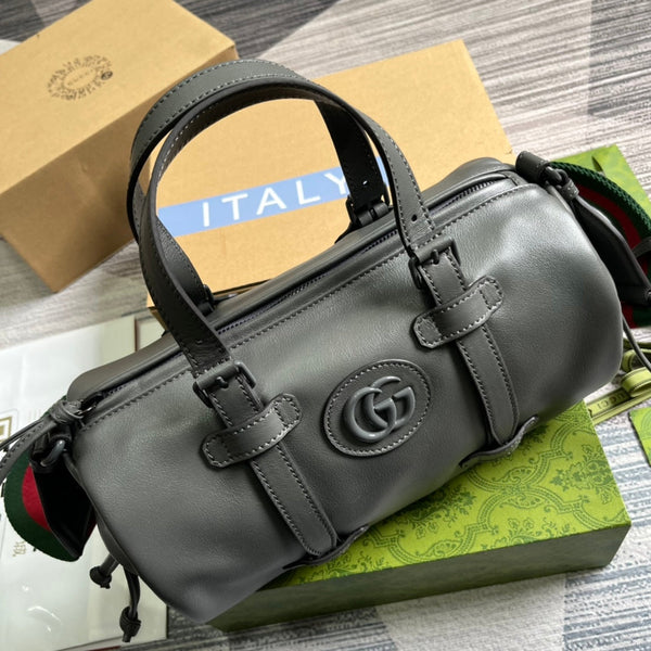 BORSA DA VIAGGIO GG SMALL 28 IN PELLE DI VITELLO SOLF NERA