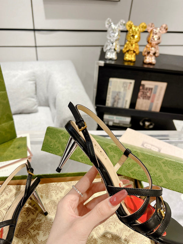 HIGH HEEL 65MM IN BLACK CALFSKIN WITH RED HEART