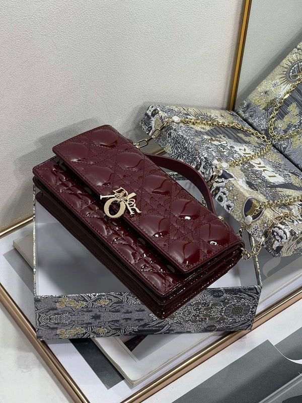 my cd mini 21 burgundy patent lambskin